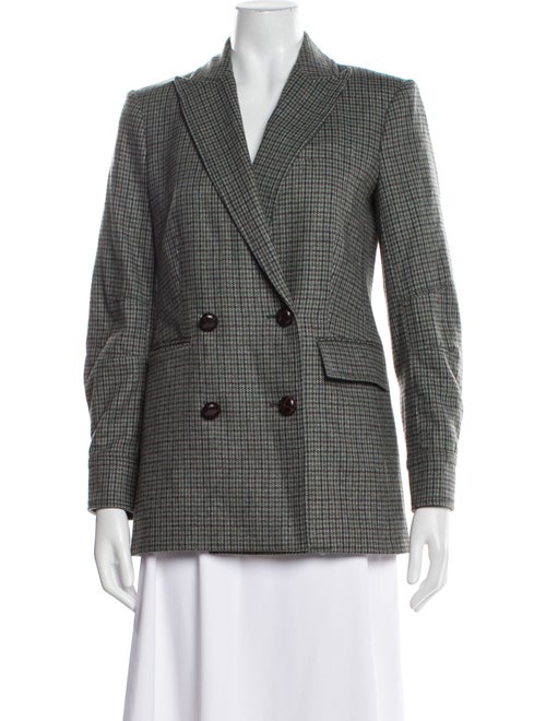 Veronica Beard Wool Houndstooth Print Blazer