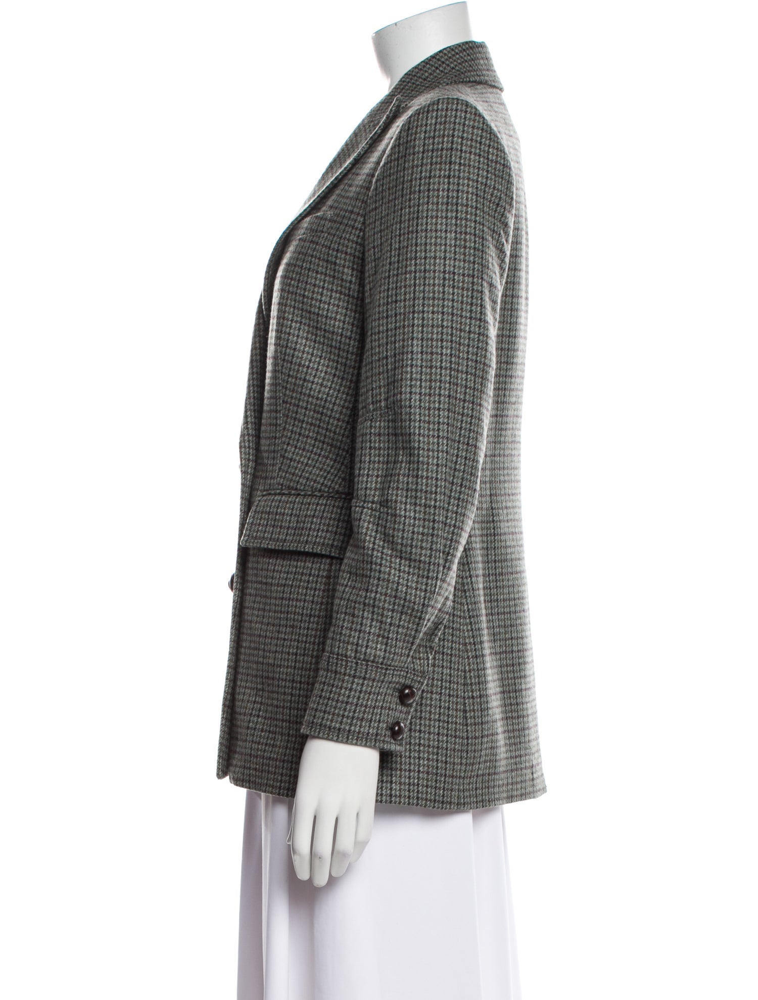 Veronica Beard Wool Houndstooth Print Blazer