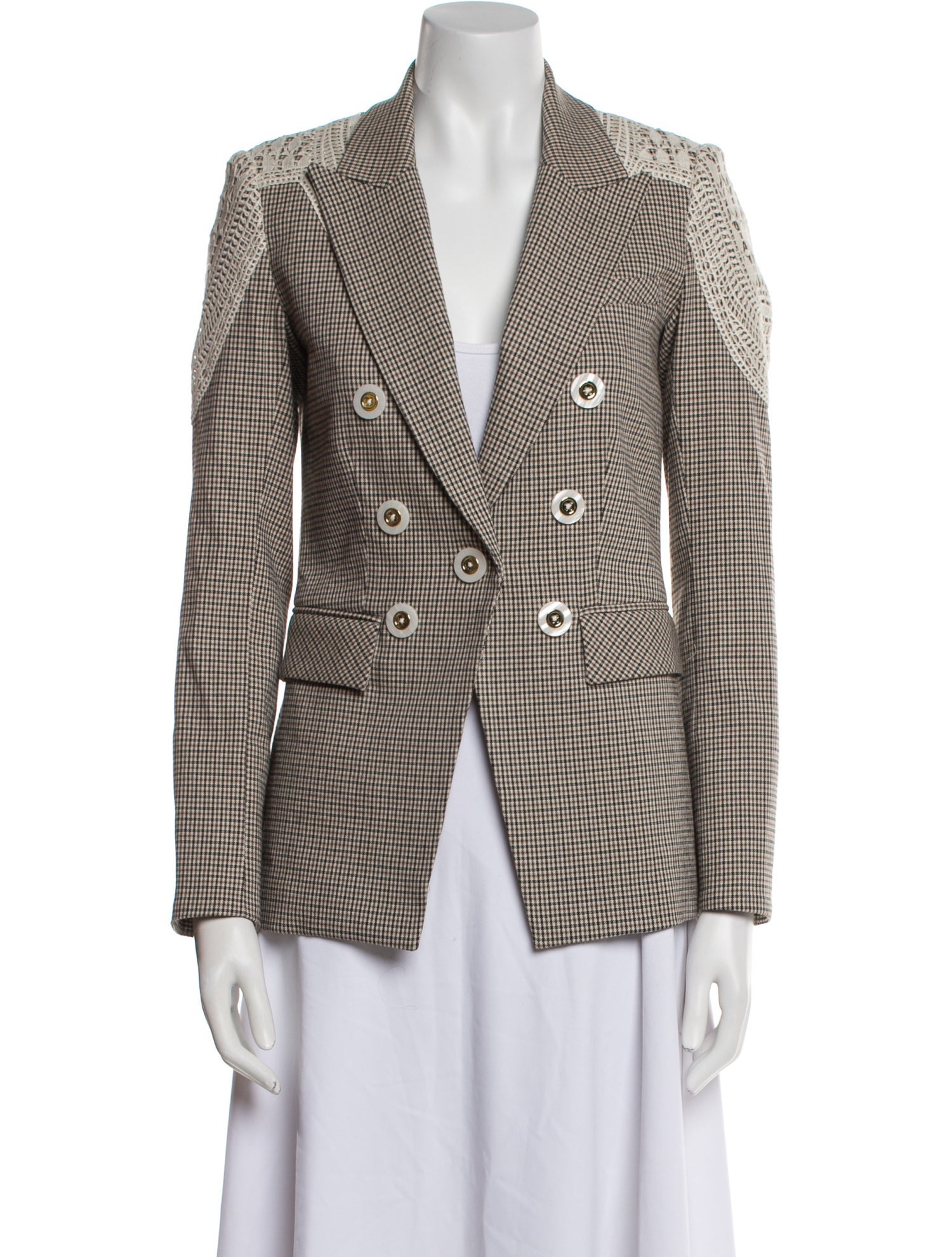 Veronica Beard Plaid Print Blazer