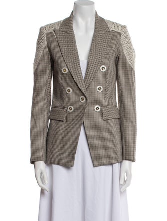 Veronica Beard Plaid Print Blazer