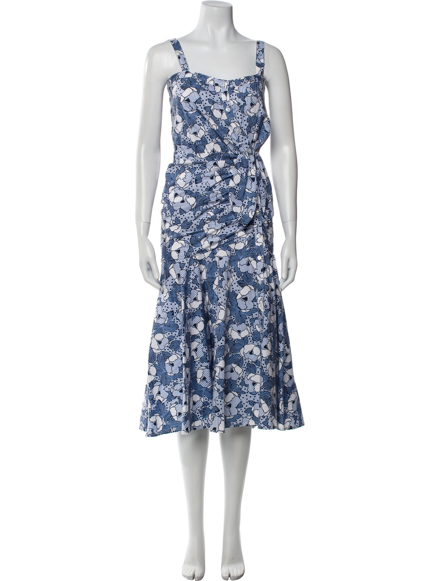 Veronica Beard Floral Print Long Dress