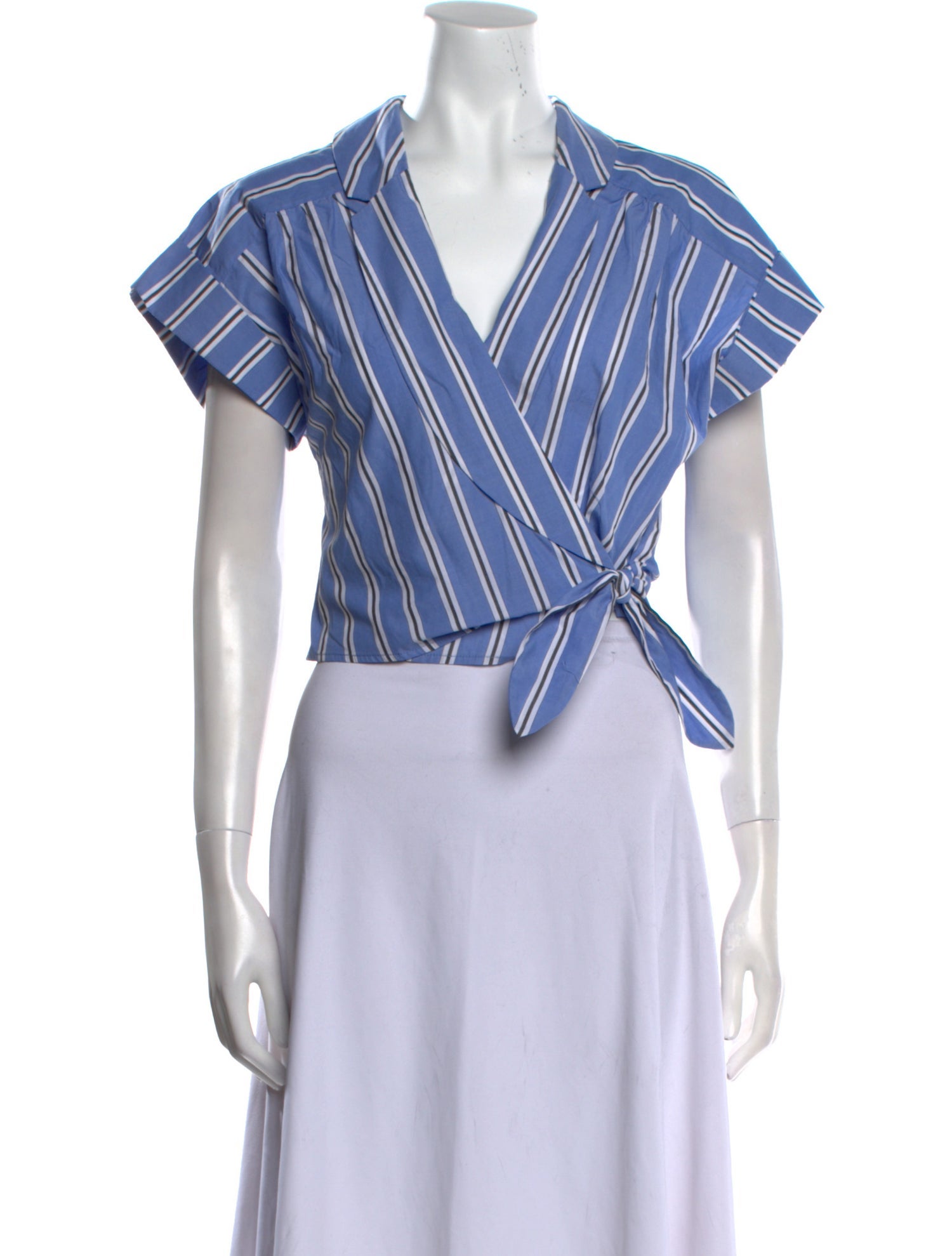 Veronica Beard Striped Short Sleeve Crop Top w/ Tags