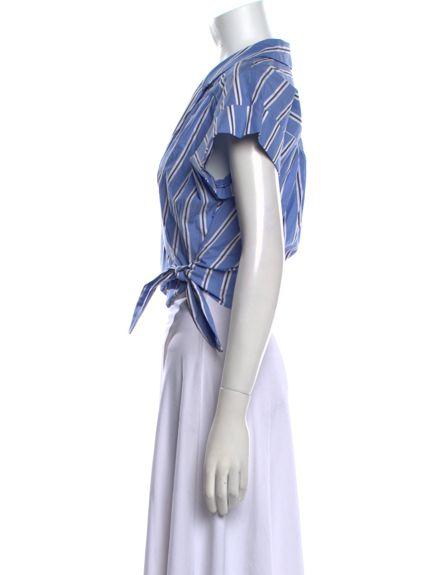 Veronica Beard Striped Short Sleeve Crop Top w/ Tags