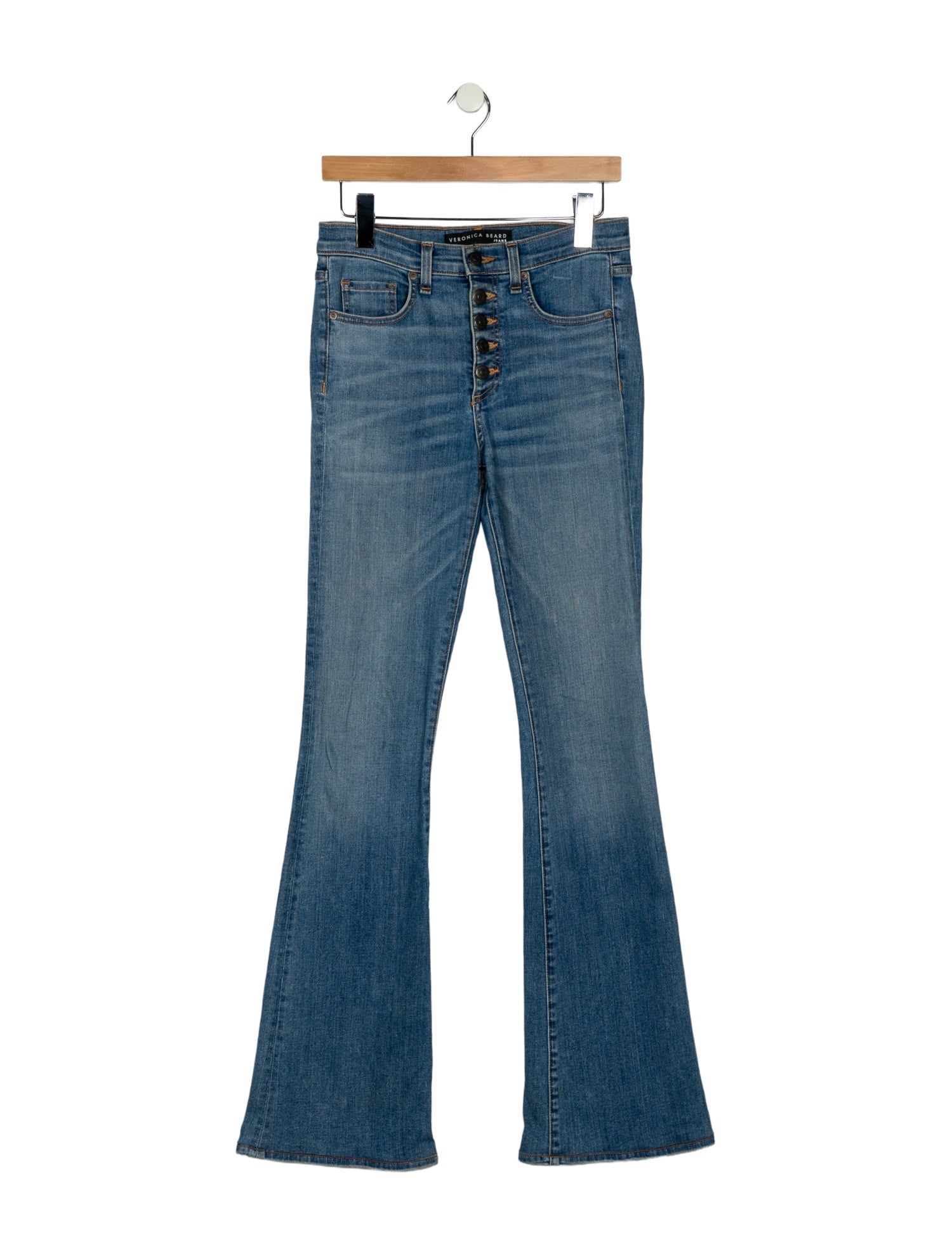 Veronica Beard Mid-Rise Wide Leg Jeans