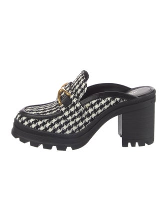 Veronica Beard Houndstooth Print Mules