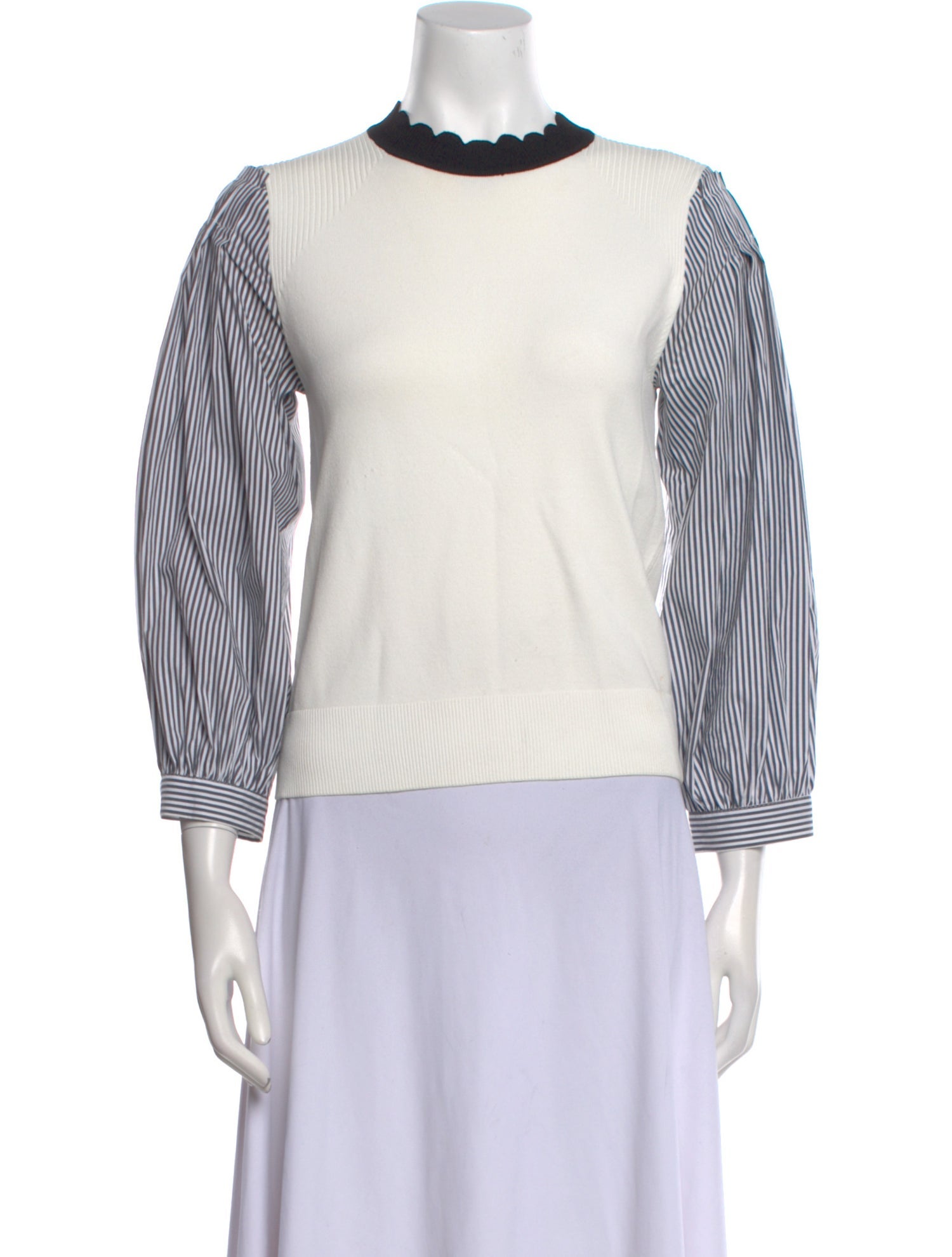 Veronica Beard Striped Crew Neck Sweatshirt