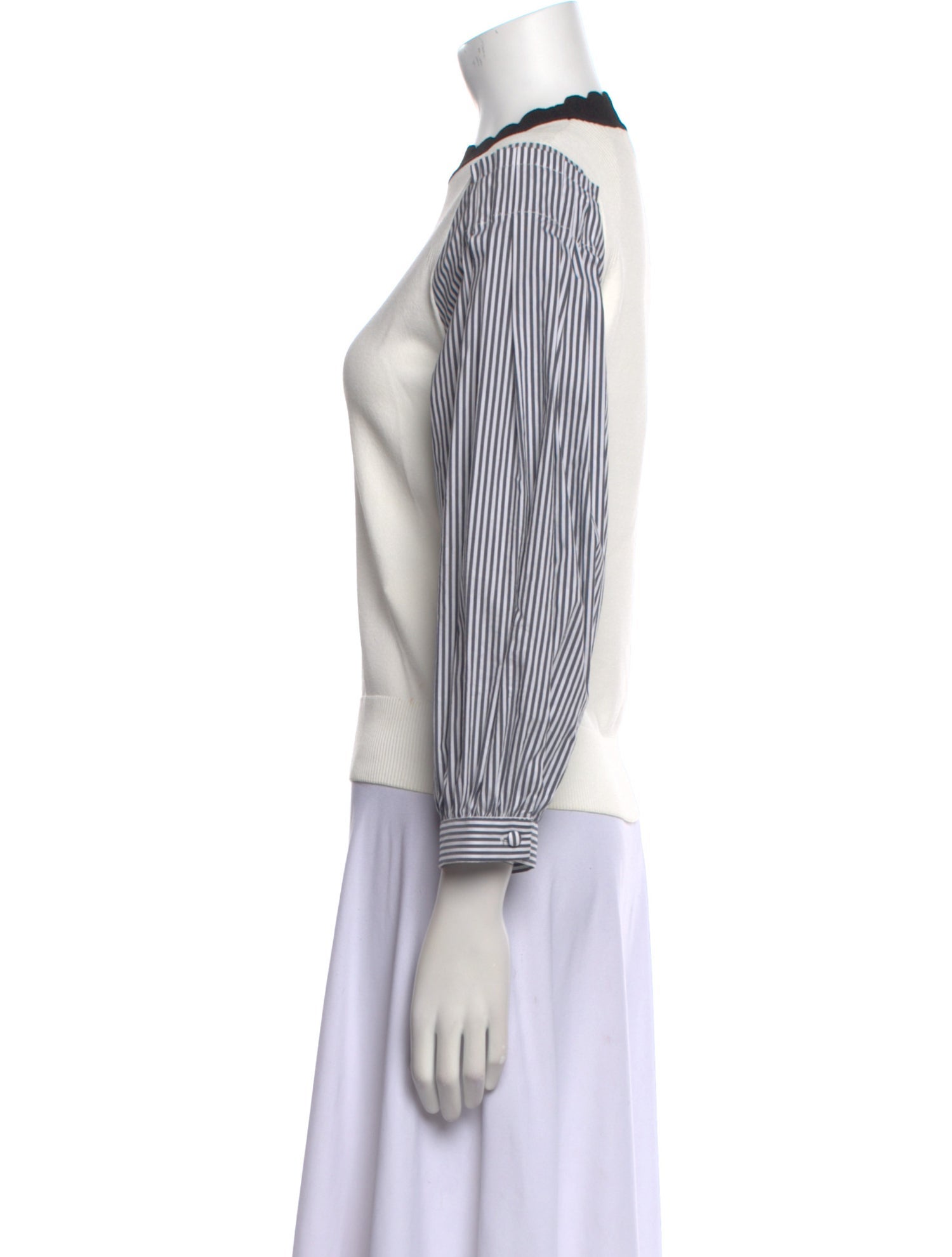 Veronica Beard Striped Crew Neck Sweatshirt