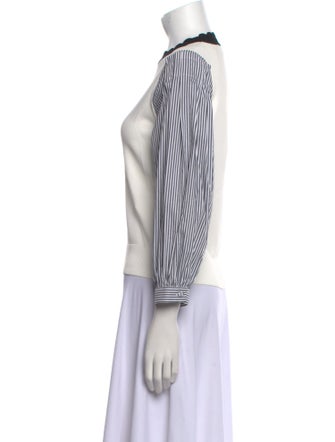 Veronica Beard Striped Crew Neck Sweatshirt