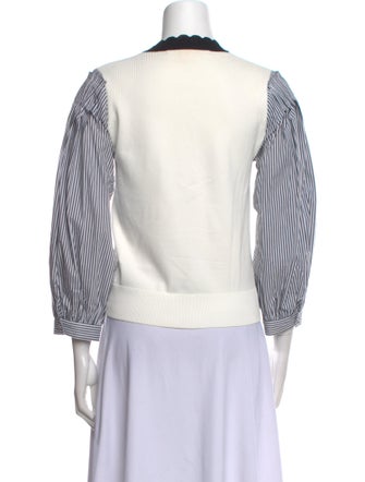 Veronica Beard Striped Crew Neck Sweatshirt