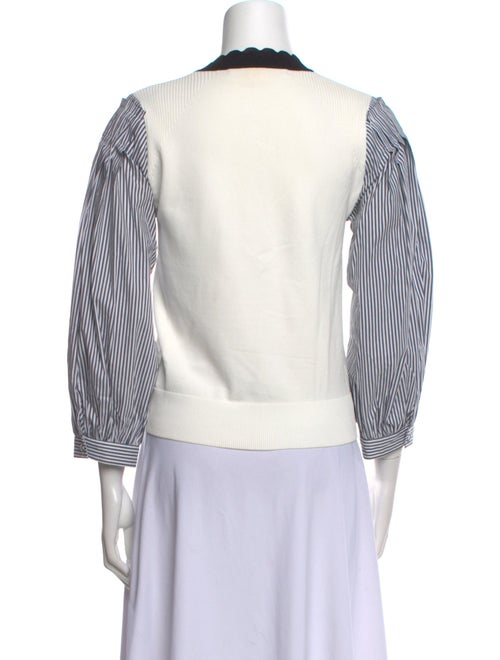 Veronica Beard Striped Crew Neck Sweatshirt