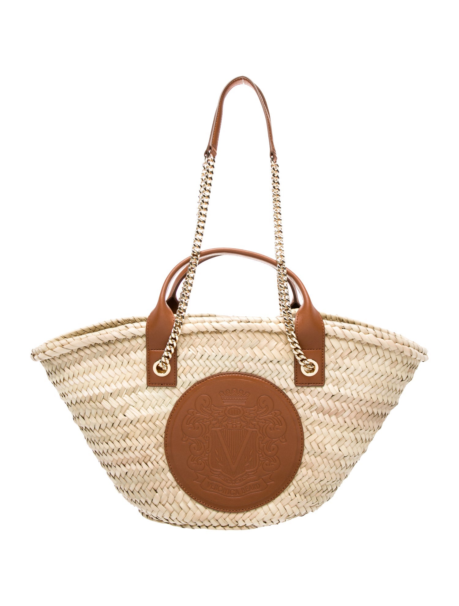 Veronica Beard Straw Top Handle Bag