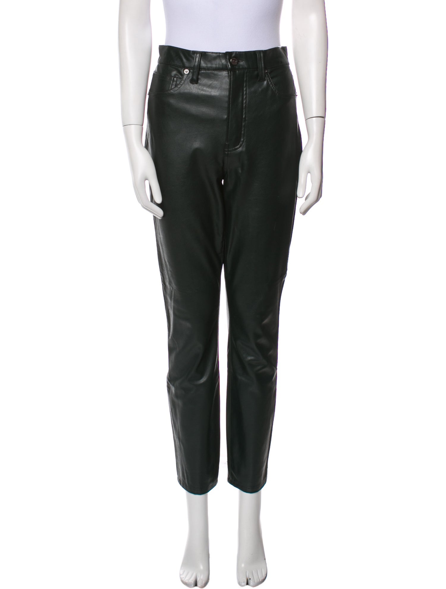 Veronica Beard Faux Leather Straight Leg Pants