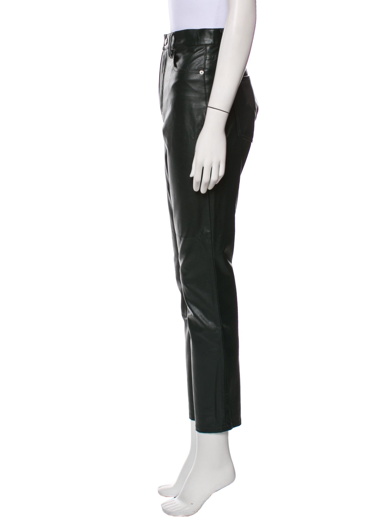Veronica Beard Faux Leather Straight Leg Pants