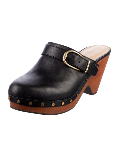 Veronica Beard Leather Studded Accents Mules