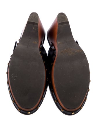 Veronica Beard Leather Studded Accents Mules