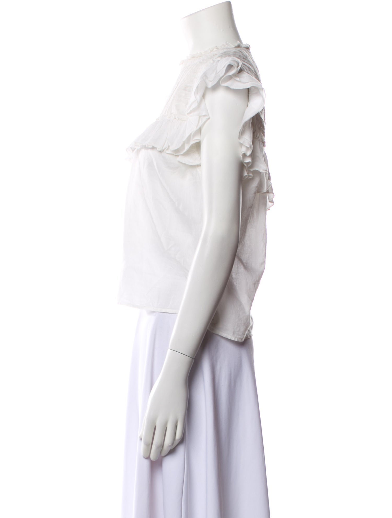 Veronica Beard Crew Neck Short Sleeve Crop Top