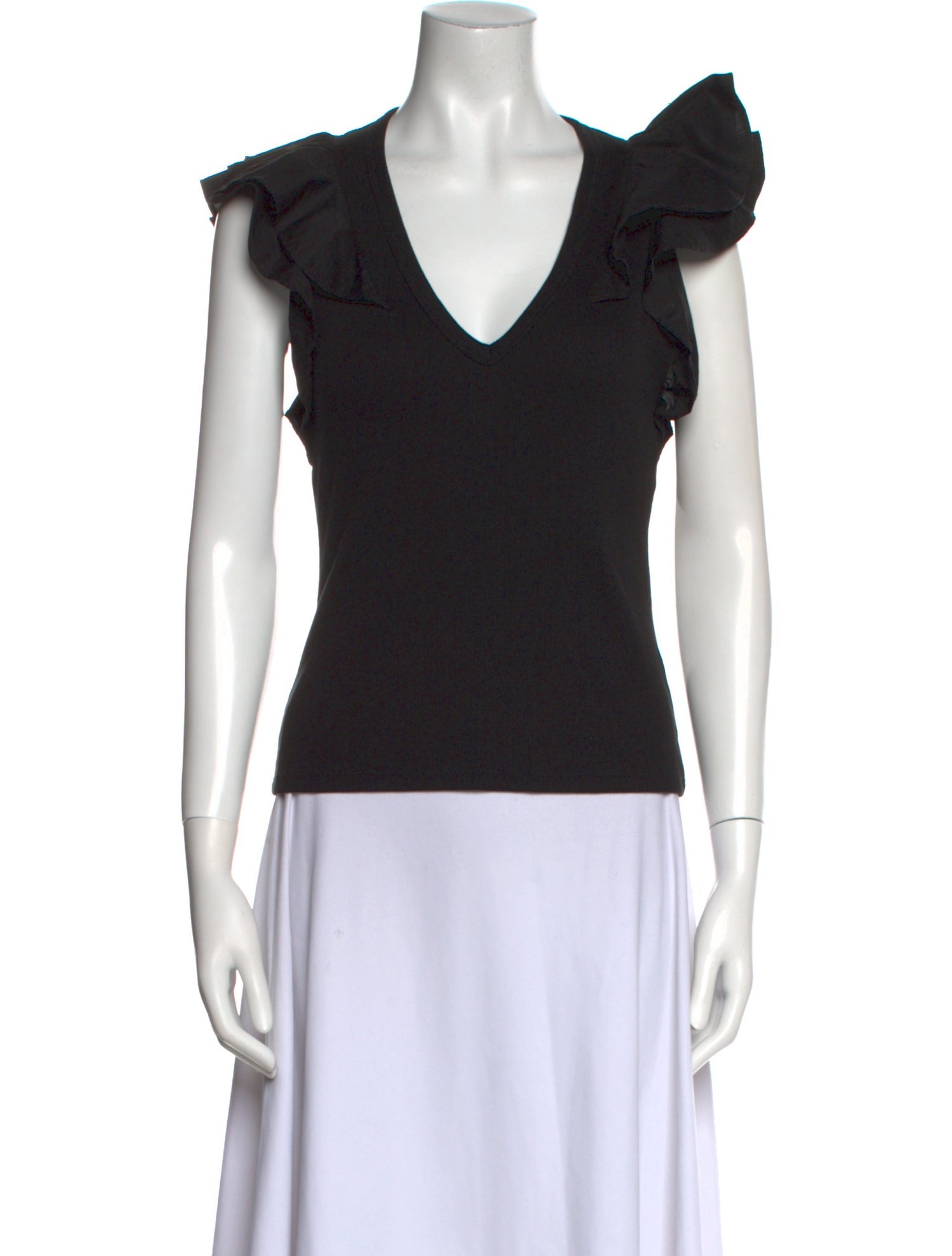 Veronica Beard V-Neck Short Sleeve Top