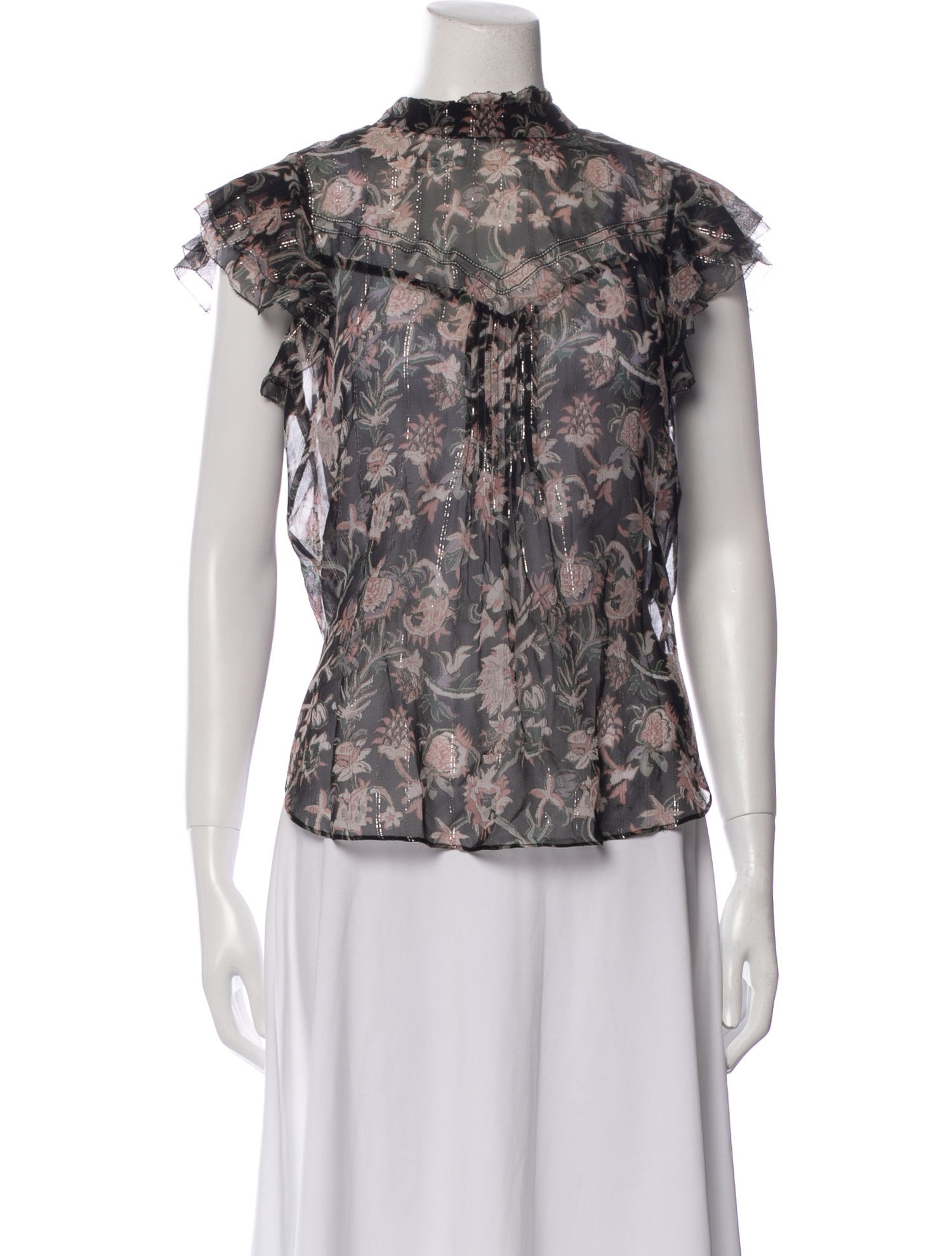 Veronica Beard Silk Floral Print Blouse