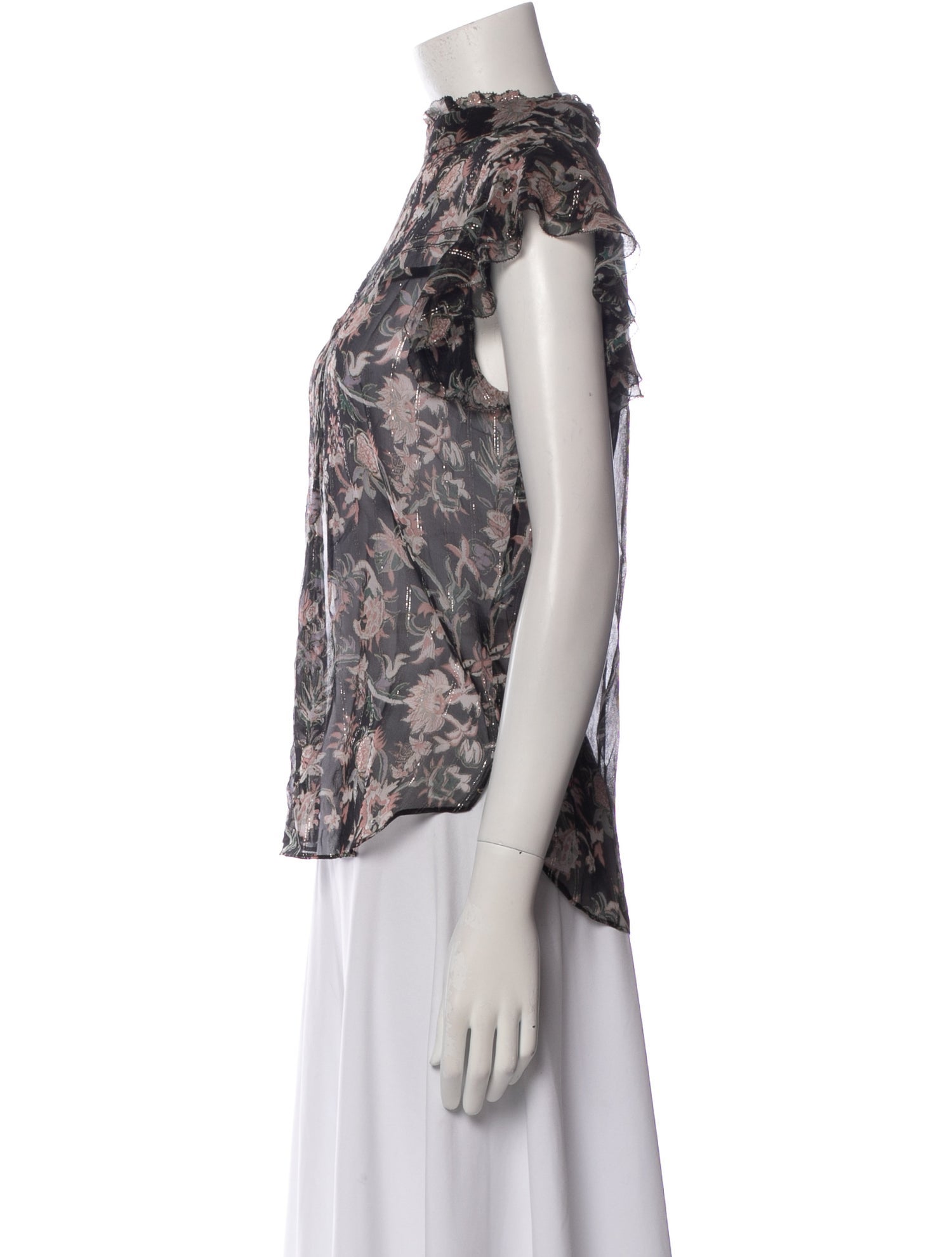 Veronica Beard Silk Floral Print Blouse