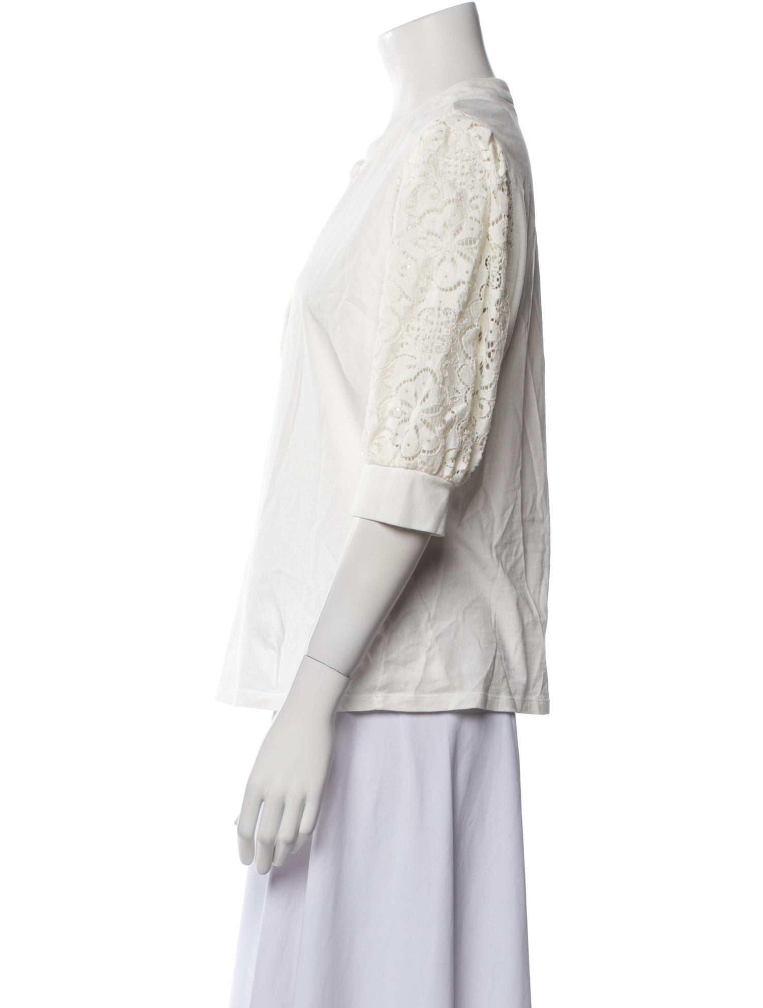 Veronica Beard Three-Quarter Sleeve Button-Up Top