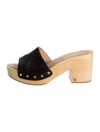 Veronica Beard Suede Studded Accents Slides