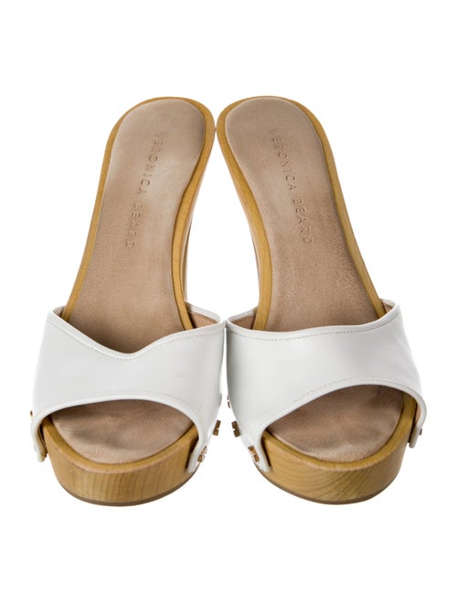 Veronica Beard Leather Colorblock Pattern Mules