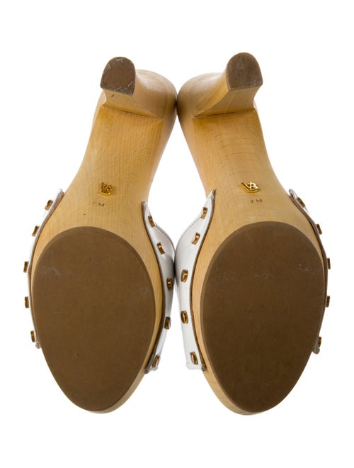 Veronica Beard Leather Colorblock Pattern Mules