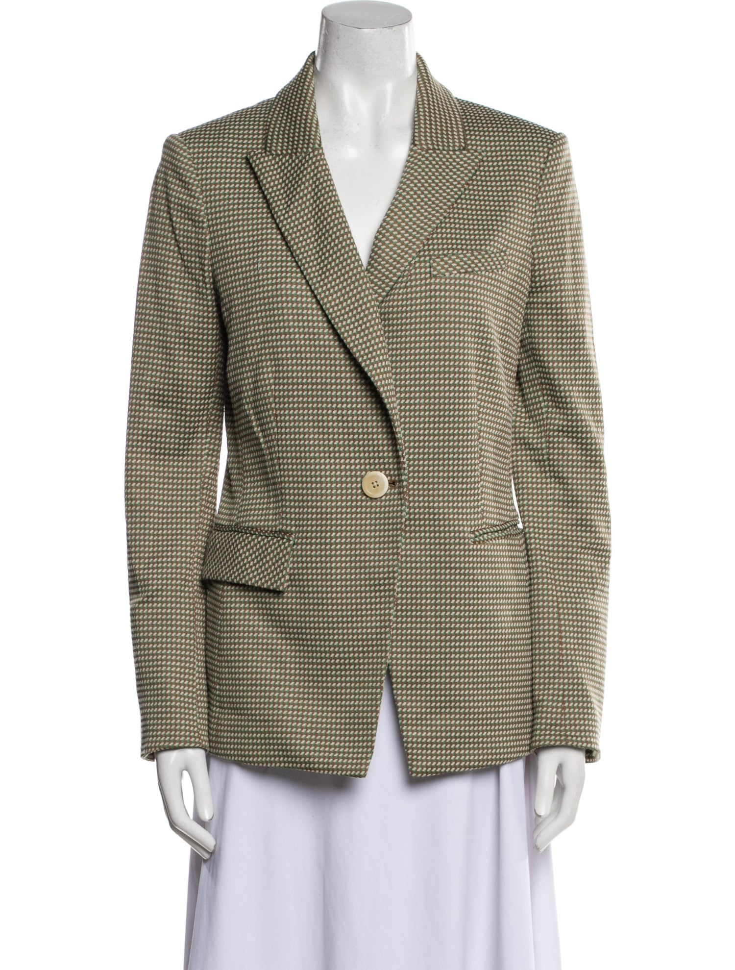 Veronica Beard Nylon Plaid Print Blazer