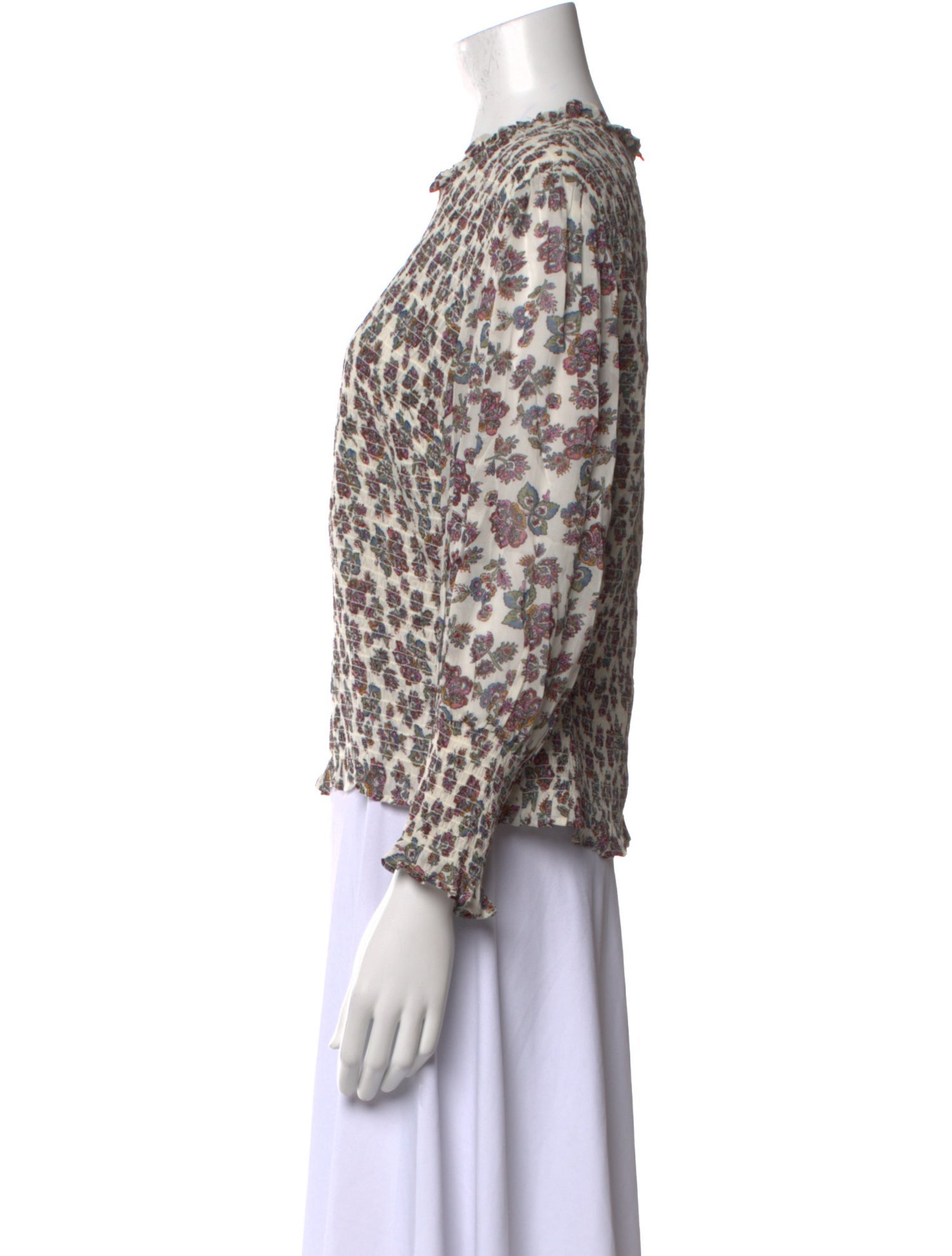 Veronica Beard Floral Print Crew Neck Blouse w/ Tags