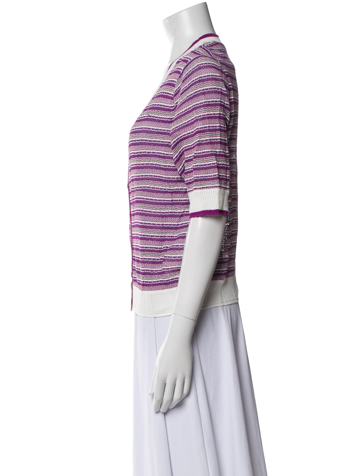 Veronica Beard Striped V-Neck Sweater
