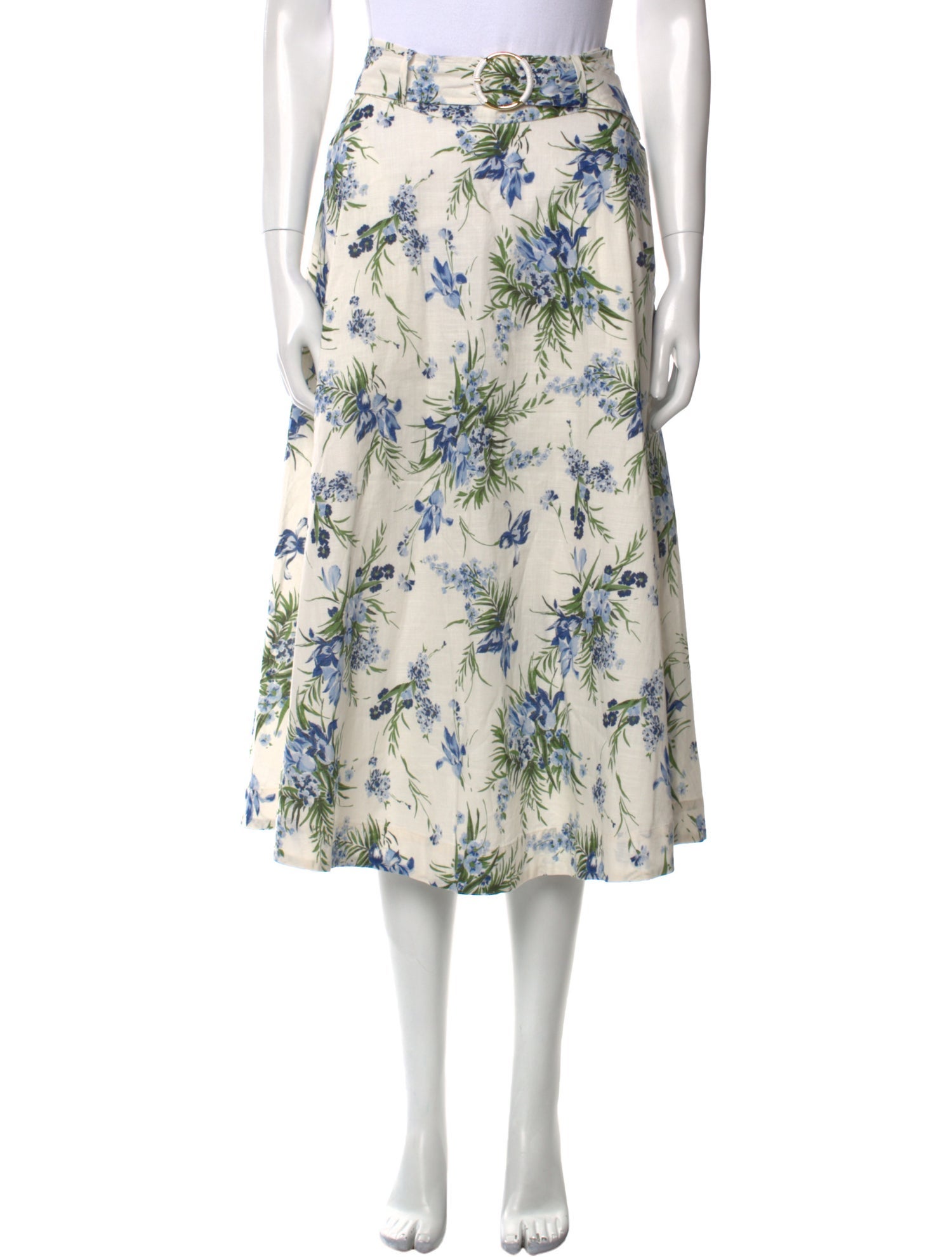 Veronica Beard Floral Print Midi Length Skirt