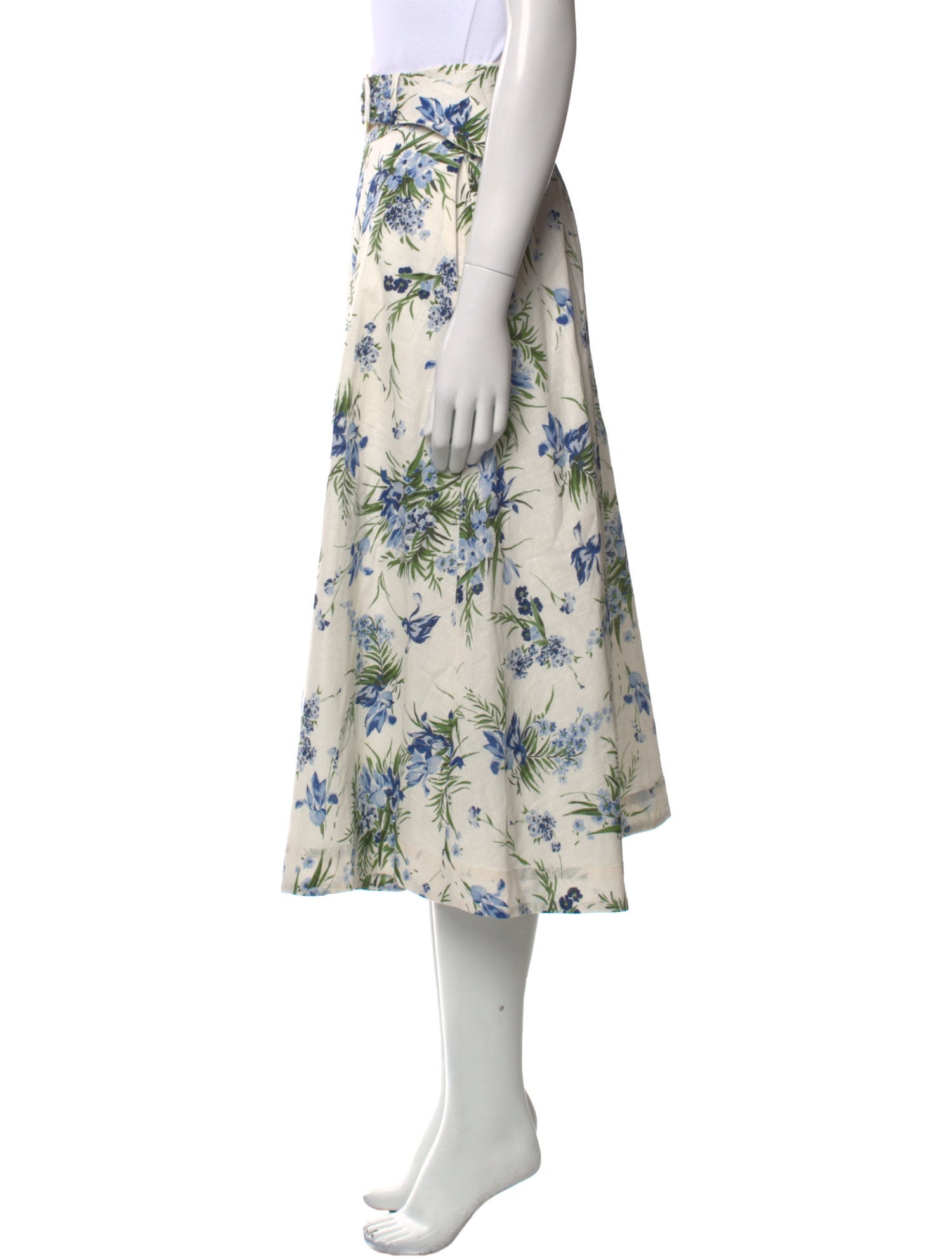 Veronica Beard Floral Print Midi Length Skirt