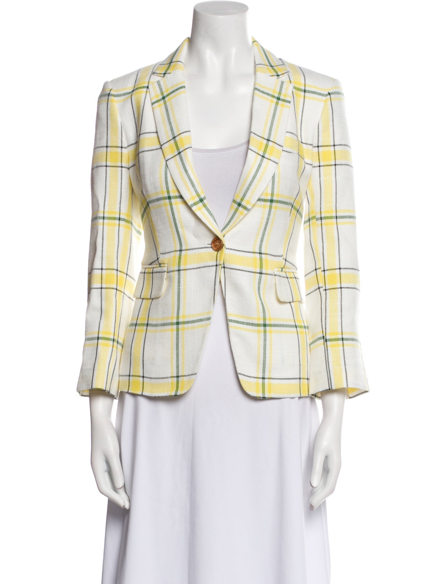 Veronica Beard Plaid Print Blazer