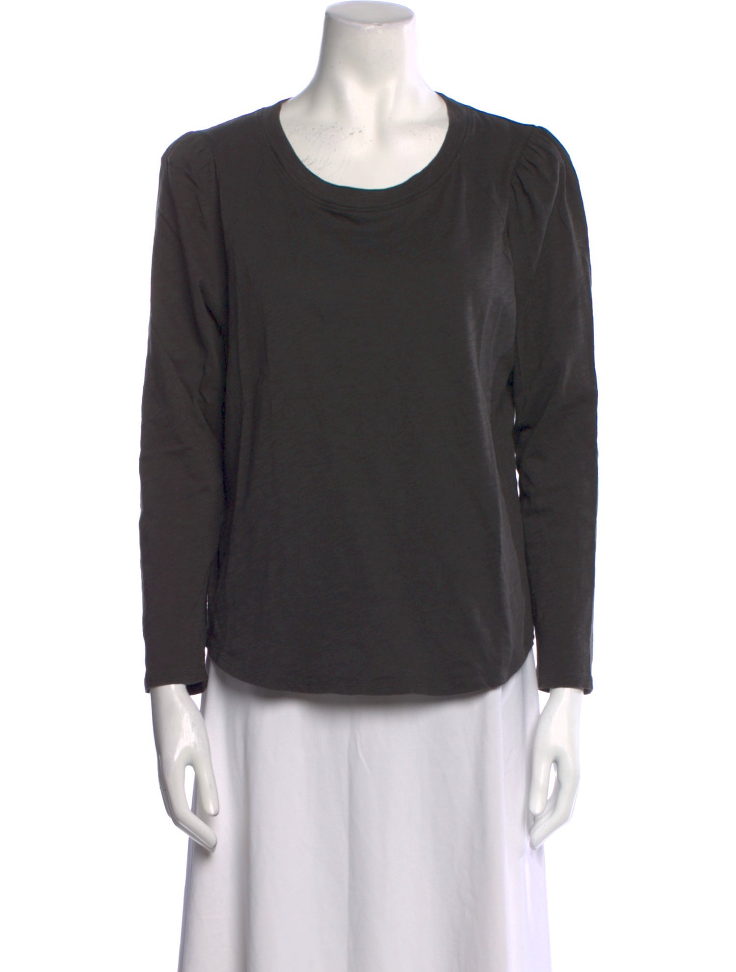 Veronica Beard Scoop Neck Long Sleeve Top