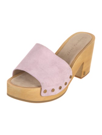 Veronica Beard Suede Printed Slides