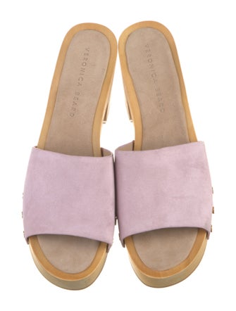 Veronica Beard Suede Printed Slides