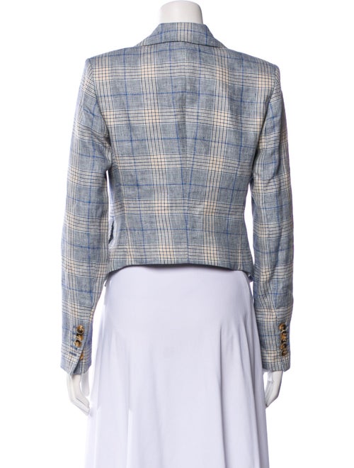 Veronica Beard Linen Plaid Print Blazer
