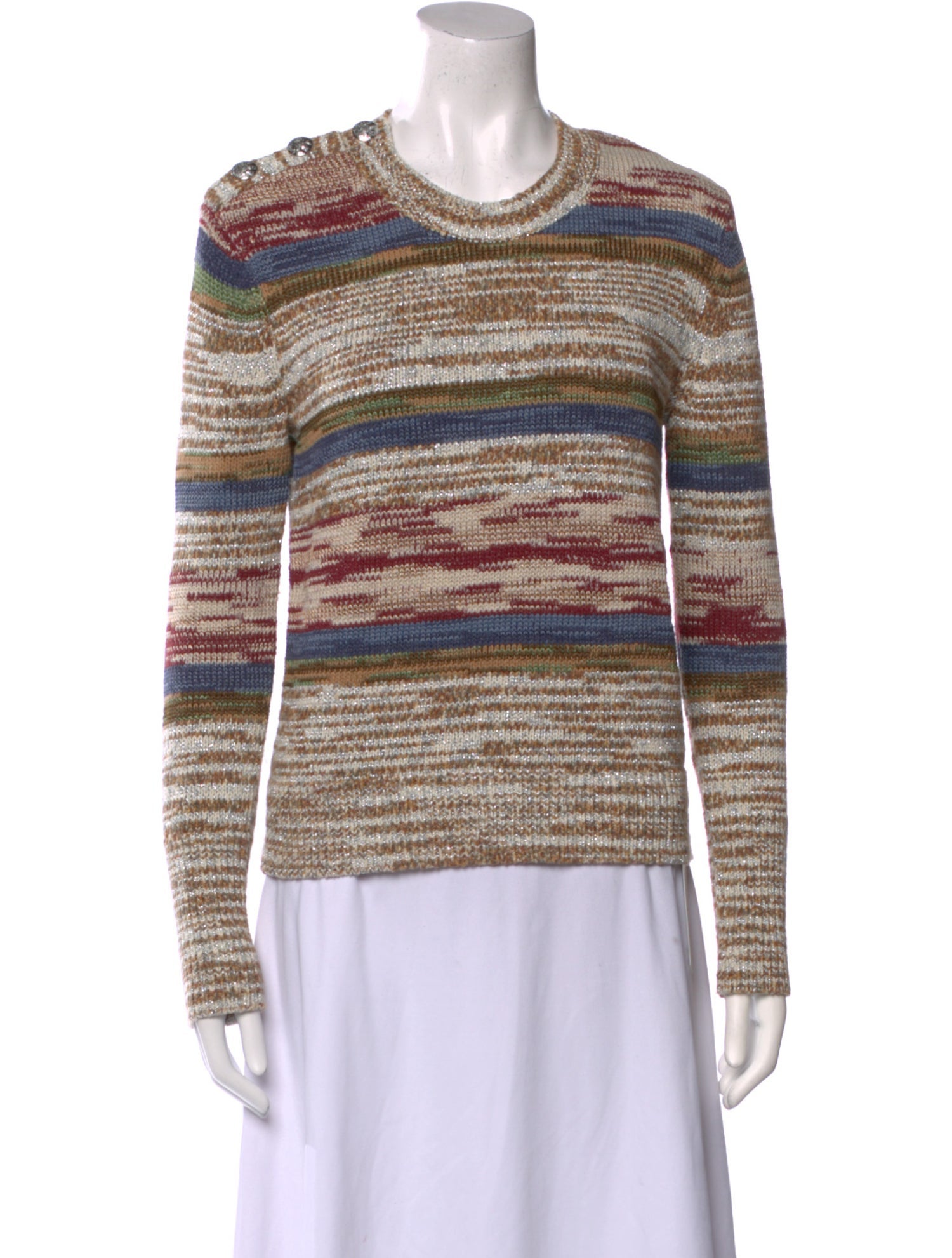 Veronica Beard Striped Crew Neck Sweater