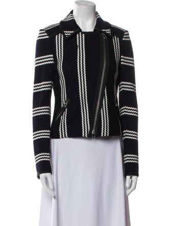 Veronica Beard Striped Biker Jacket