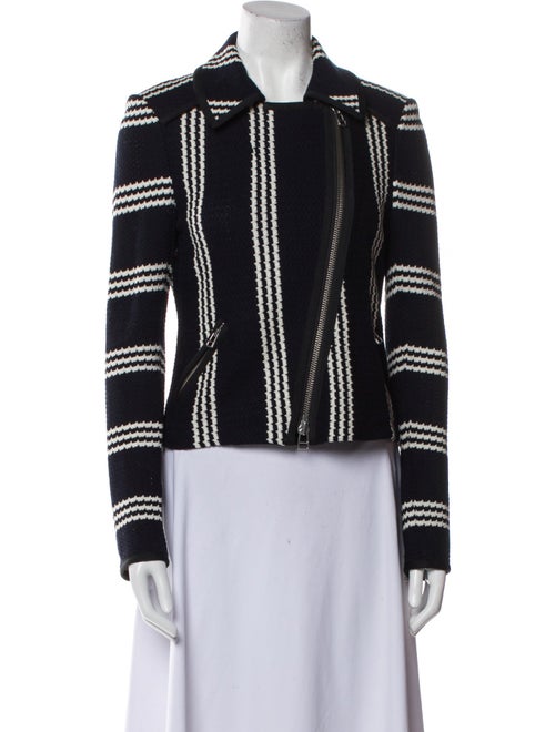 Veronica Beard Striped Biker Jacket