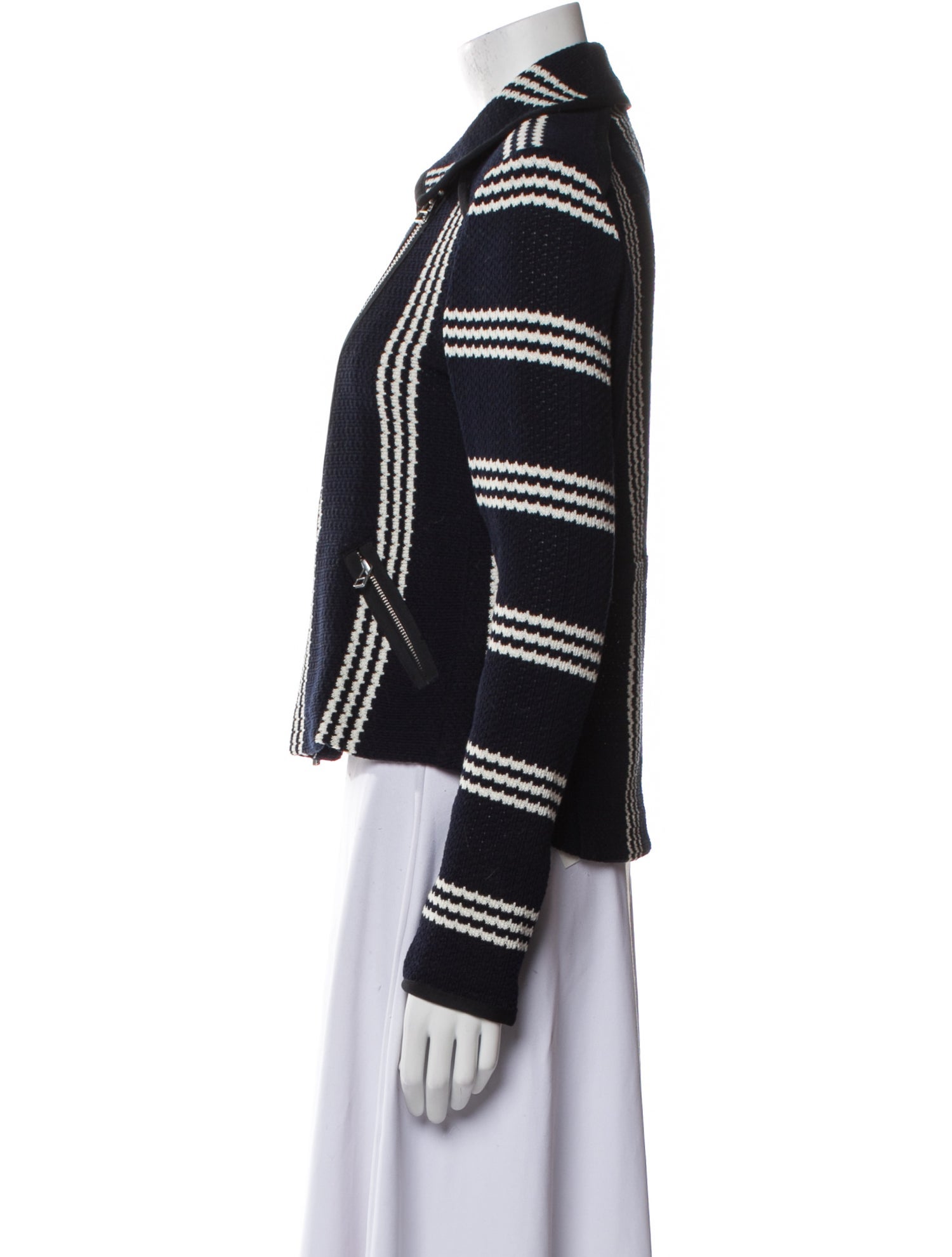 Veronica Beard Striped Biker Jacket