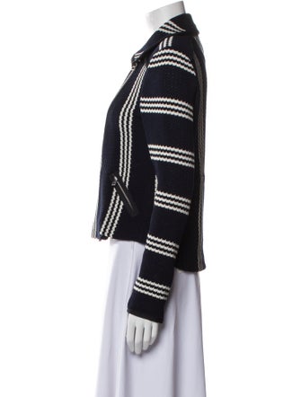 Veronica Beard Striped Biker Jacket