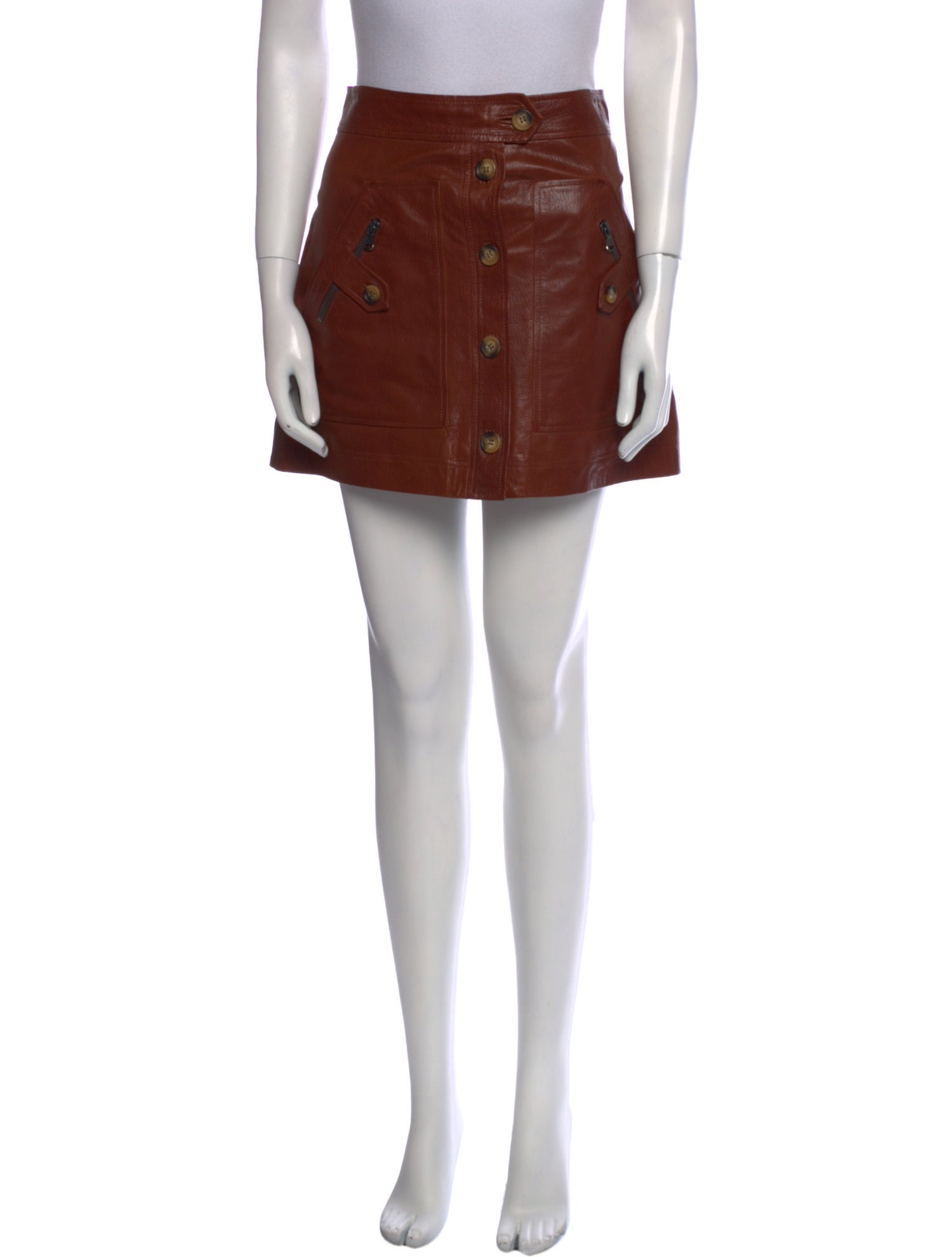 Veronica Beard Leather Mini Skirt