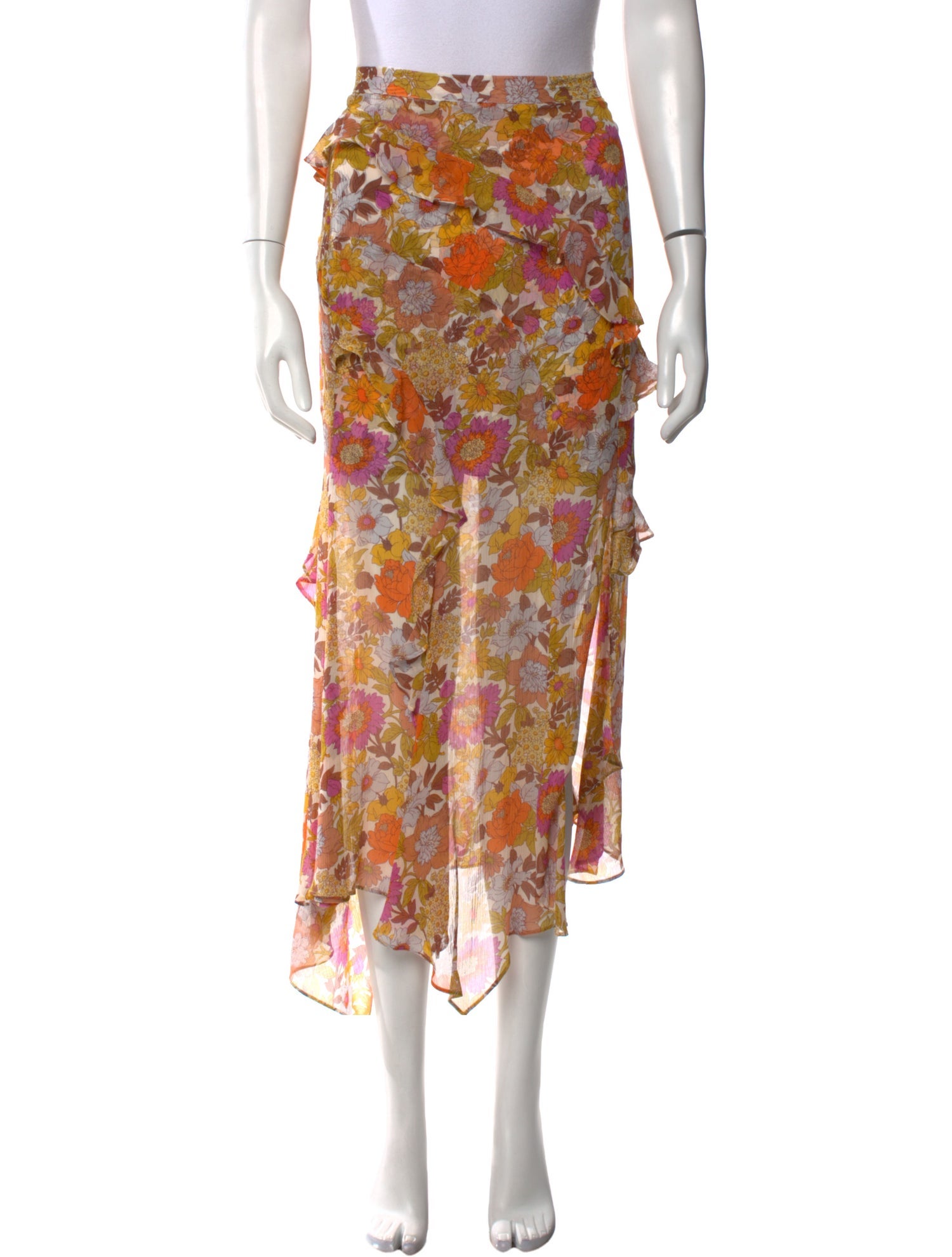 Veronica Beard Silk Midi Length Skirt