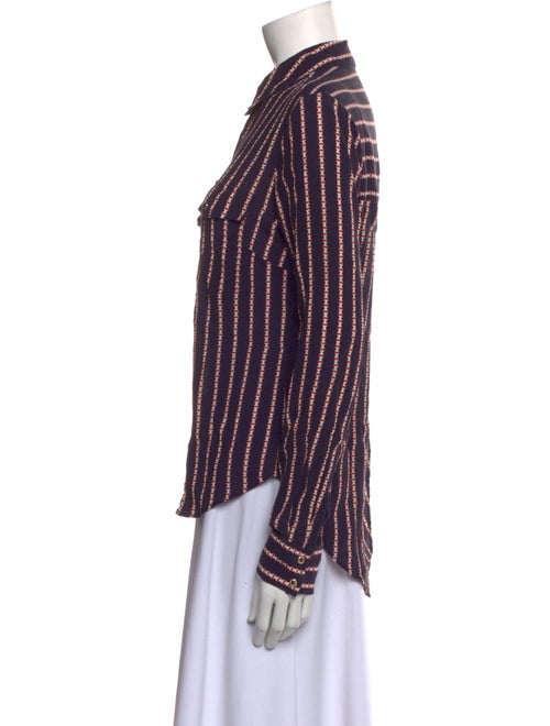 Veronica Beard Silk Striped Button-Up Top