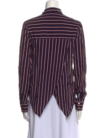 Veronica Beard Silk Striped Button-Up Top