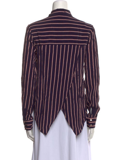 Veronica Beard Silk Striped Button-Up Top