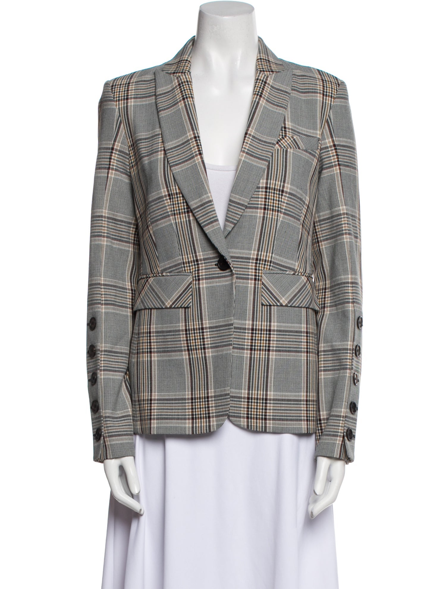 Veronica Beard Plaid Print Blazer