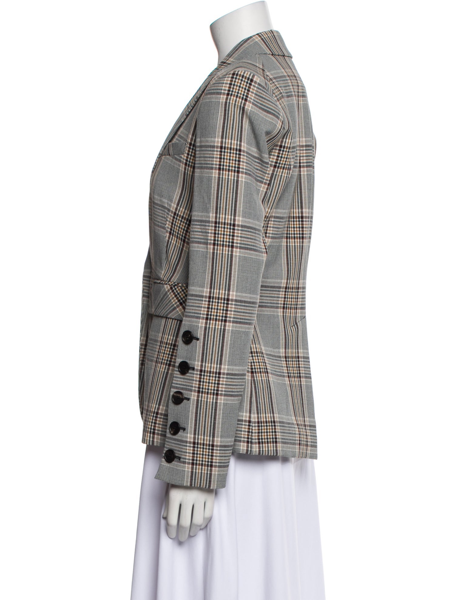 Veronica Beard Plaid Print Blazer