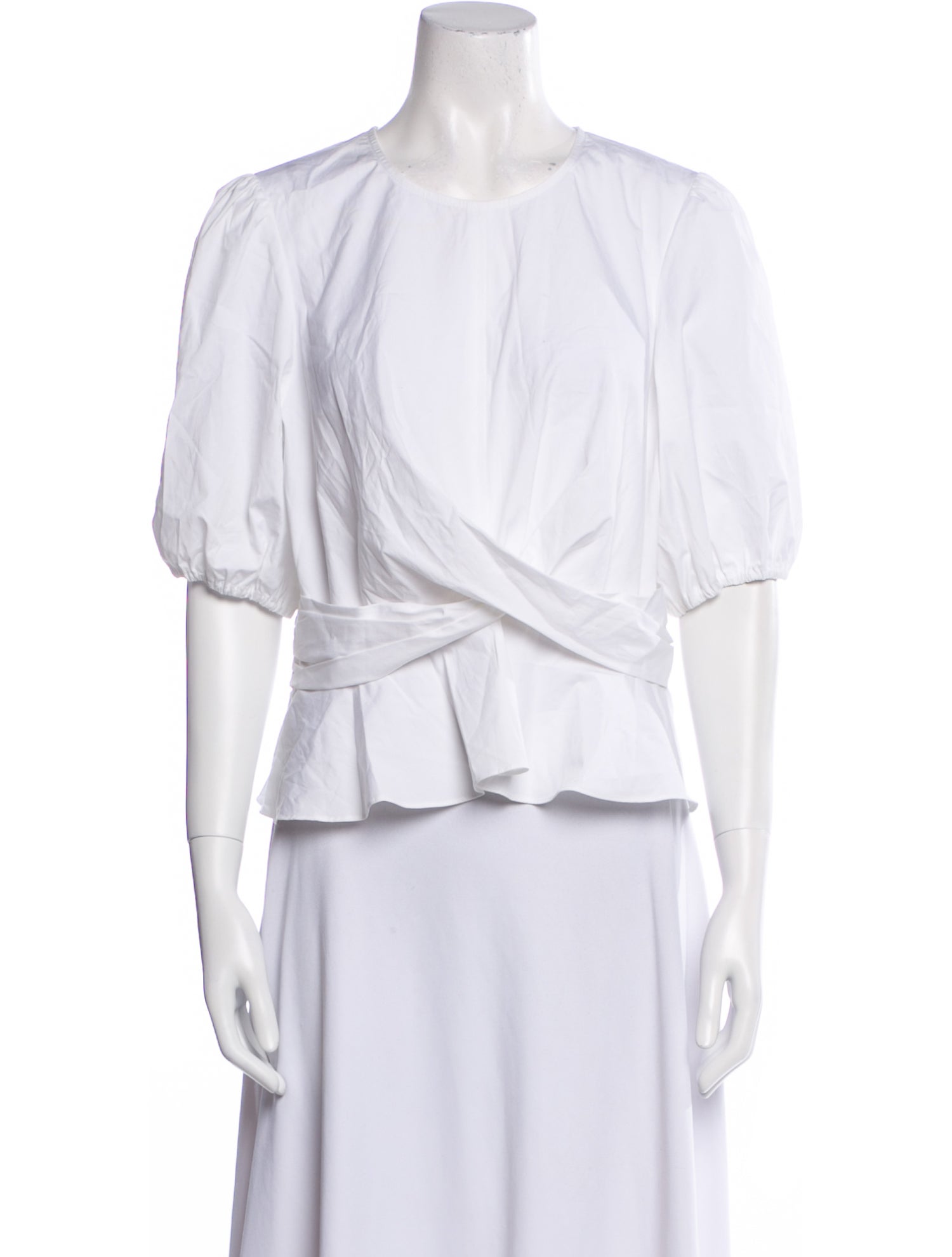 Veronica Beard Crew Neck Three-Quarter Sleeve Blouse